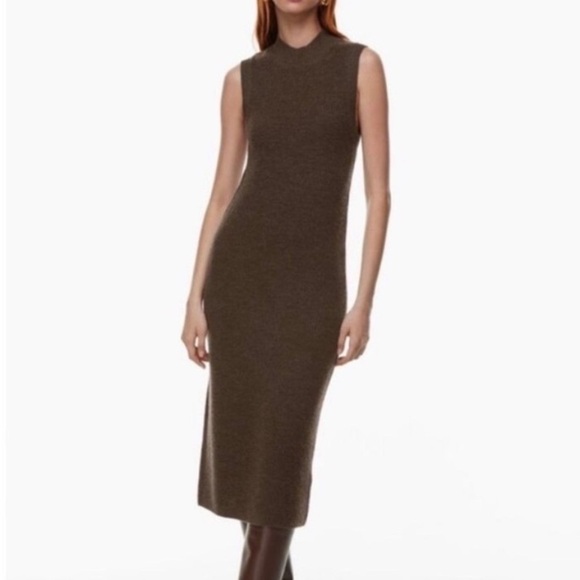 NWOT ARITZIA BROWN MIDI DRESS - Picture 1 of 3